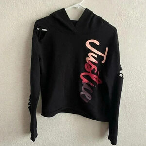 💥Justice Ripped Distressed Hoodies Black Size 18 Plus
